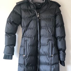 U2wear Black full length hooded Puffer Coat